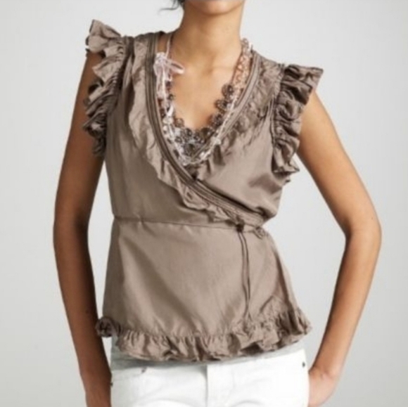 NWT J.crew Ivory Blakely Wrap Flutter Blouse with ruffles | Size 2 - Picture 14 of 14